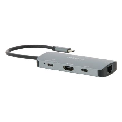 2. Mobilis 001382 Kabelgebundene Dockingstation USB 3.2 Gen 1 (3.1 Gen 1) Typ-C Schwarz, Grau