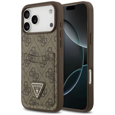 Guess 4G nauble Card Triangle Hülle für iPhone 18 Pro Max / 17 Pro Max – braun
