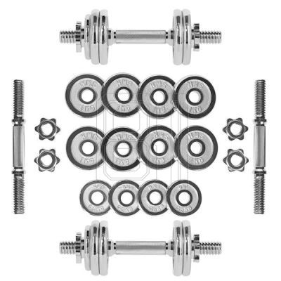 18. Barbells in a CHROME HMS suitcase 2x7,5kg STC15