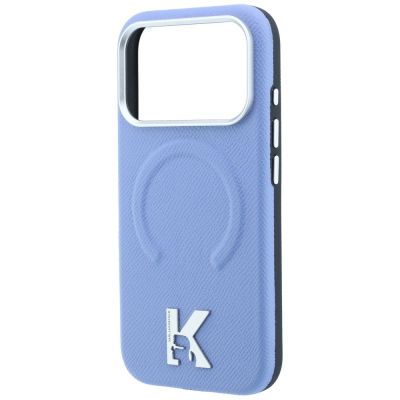 6. Karl Lagerfeld MagSafe Hülle mit geprägtem Ringmuster und Kameo-Logo für iPhone 18 Pro / 17 Pro – Hellblau