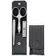 Zwilling Twinox Reiseset – Schwarzes Lederetui, 3-teilig – Schwarz
