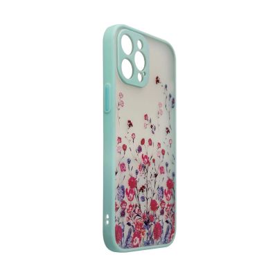 3. Design Case für iPhone 12 Pro Flower Case hellblau