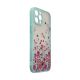 3. Design Case für iPhone 12 Pro Flower Case hellblau