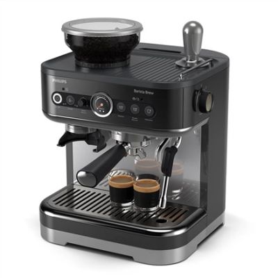 9. Philips PSA3218/10 Kaffeemaschine Barista Brew, 15 bar Pumpendruck, integrierter Milchaufschäumer, halbautomatisch, 1350 W, Schwarz