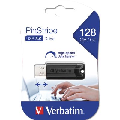 6. Verbatim PinStripe USB-Stick 128 GB USB Typ-A 3.2 Gen 1 (3.1 Gen 1) Schwarz