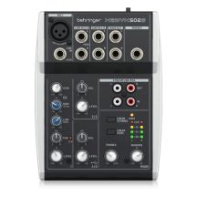 Behringer 502S – Kompakter 5-Kanal-Analogmixer mit USB-Schnittstelle, speziell entwickelt für Podcasting, Streaming und Heimaufnahmen