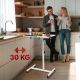 7. MACLEAN Mobiler Schreibtisch-/Laptopständer, Weiß, Höhenverstellbar 59–89 cm, max. 30 kg, MC-121 W
