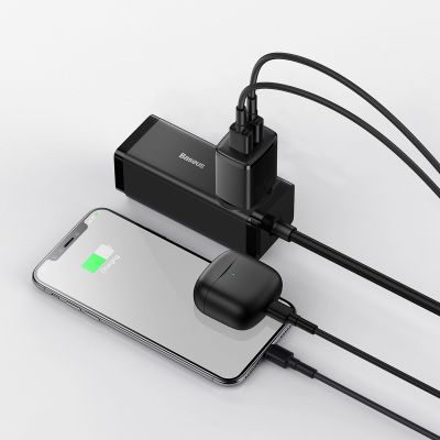 10. Baseus Compact Ladegerät 2x USB 10,5W schwarz (CCXJ010201)