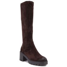 Damen-Wildlederstiefel mit Warmfutter in Schokoladenbraun Vinceza 58332