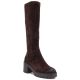 Damen-Wildlederstiefel mit Warmfutter in Schokoladenbraun Vinceza 58332