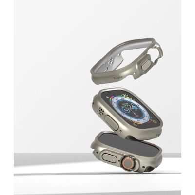 6. Ringke Slim 2er-Pack Hüllen für Apple Watch Ultra 1/2 (49 mm) – Klar & Titan