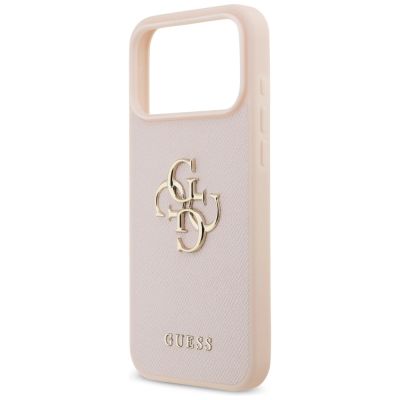 6. Guess Grained Big 4G & Classic Logo Hülle für iPhone 17 Pro Max - Pink