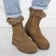 7. Damen-Ankle-Boots aus Wildleder mit Fellbesatz, braun, Filippo DBT7271