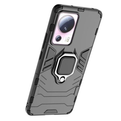 14. Ring Armor-Hülle für Xiaomi 13 Lite, gepanzerte Abdeckung, magnetischer Halterungsring, schwarz