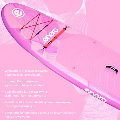 3. SET - 150 kg aufblasbares SUP-Board ENERO 320x81x15 cm