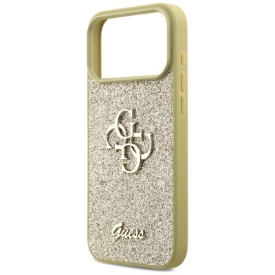 6. Guess Fixed Glitter Big 4G Hülle für iPhone 17 Pro Max - Gold