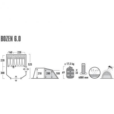 9. High Peak Bozen 6.0 Familienzelt 11837