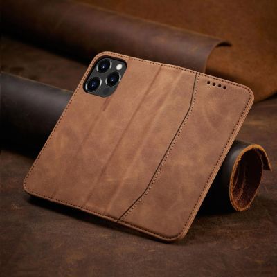 11. Magnet Fancy Case Case für iPhone 13 Pro Max Tasche Brieftasche Kartenhalter Braun