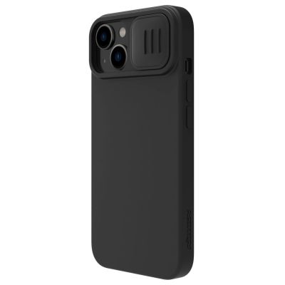6. Nillkin CamShield Magnetische Silikonhülle iPhone 14 Plus Magnetische MagSafe-Abdeckung mit Kameraschutz Schwarz
