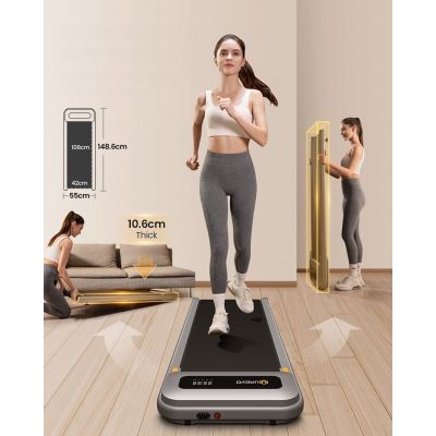 18. Urevo U1 Smart Walkingpad Laufband + TUCKANO Elektrisch verstellbarer Schreibtisch Schwarz/Walnuss