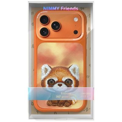 7. Nimmy Big Eyed Pet 2.0 Waschbär-Hülle für iPhone 17 Pro Max – Orange