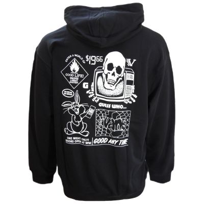 2. Vans Schwarzer Crazy Eddy 66 Loose Pullover Hoodie - VN000JE7BLK