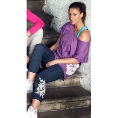 LEONE LW1009/S16 Lange Leggings Marineblau "S"