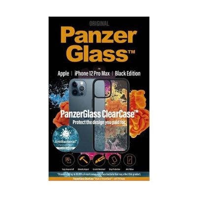 3. PanzerGlass ClearCase antibakterielle Hülle für iPhone 12 Pro Max – transparent und schwarz