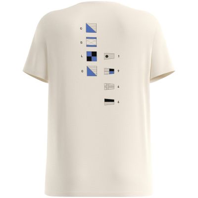 2. Damen-T-Shirt mit kurzen Ärmeln ODLO T-shirt crew neck s/s COTTON BLEND ODLO FLAGS, beige