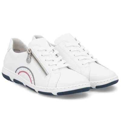 3. Damen-Ankle-Boots aus Leder mit Reißverschluss, weiß, Rieker 42424-80