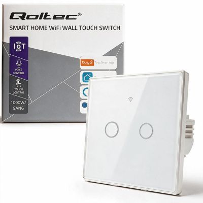 7. QOLTEC LICHT-EIN/AUS-SCHALTER | 2-KANAL-TOUCH-BEDIENUNG | WLAN | TIMER | TUYA | WEISS