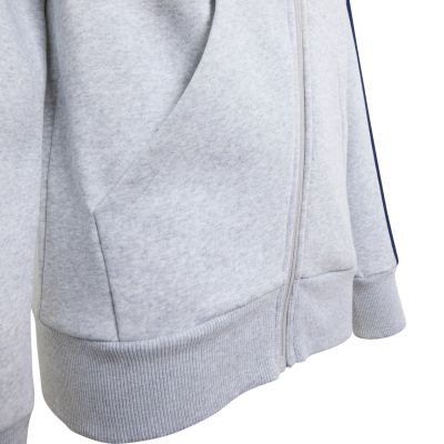 4. adidas Essentials Kapuzenpullover mit durchgehendem Reißverschluss für Kinder, Hellgrau KQ9050