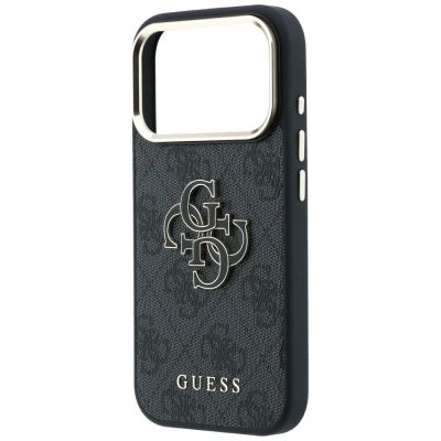 6. Guess 4G & Big Resin Logo Hülle für iPhone 17 Pro Max / 18 Pro Max - Schwarz