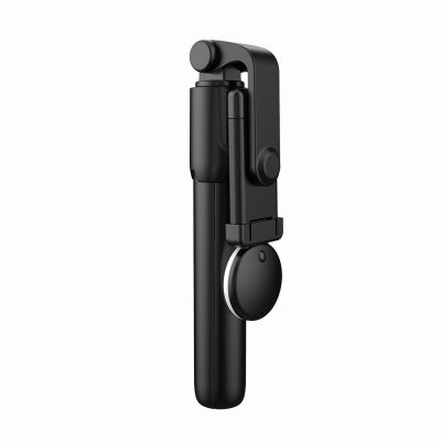8. Selfie-Stick WH1YXS Teleskopstativ 1 m mit runder Lampe und Telefonhalter – Schwarz