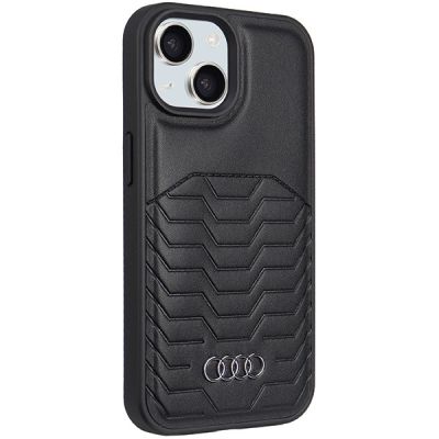 6. Audi Kunstlederhülle mit MagSafe für iPhone 15 Plus / 14 Plus – Schwarz