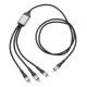 TROIKA DREIZACK PRO USB-Kabel 1,2 m USB-C/Micro-USB-A/Lightning 100 W Schwarz, Grau