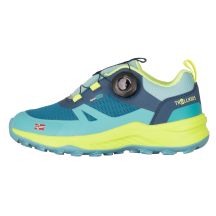 Trollkids Trollfjord Hiker Low XT Wasserdichte Schuhe Harbor Blue/Spring Leaf/Aquamarine Mist