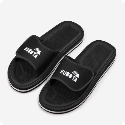 Kubota Herren-Strandsandalen mit Klettverschluss für Schwimmbäder, schwarz