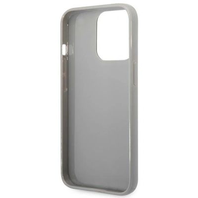 7. Karl Lagerfeld Monogram Iridescent Hülle für iPhone 14 Pro – Silber