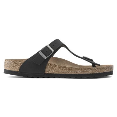 6. Birkenstock Gizeh Birko-Flor Damen Schmal Schwarz Flip-Flops für schmale Füße, Vegan Schwarz (1020487)