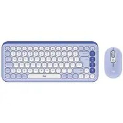 Logitech Pop Icon Combo Tastatur und Maus inklusive, universelle Bluetooth-QWERTZ-Tastatur, türkisch-lila, weiß