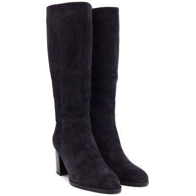 4. Graue Damen-Lederstiefel mit Absatz Vinceza 67049
