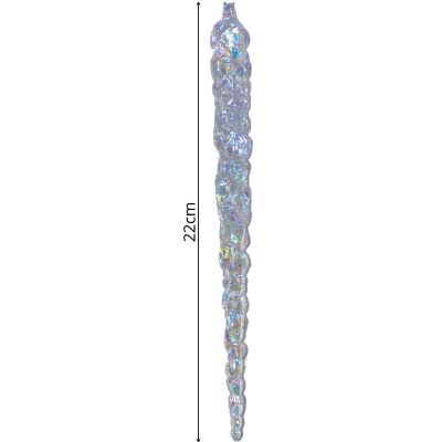14. Schimmernde Eiszapfen-Hängedekoration, 22 cm, 4 Stück