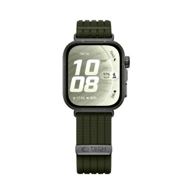 3. Tech-Protect Nylonarmband für Huawei Watch Fit 3 / 4 / 4 Pro / 5 / 5 Pro - Grün