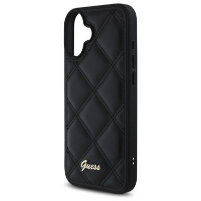 6. Guess Gestepptes Metalllogo iPhone 16 Plus Hülle - Schwarz