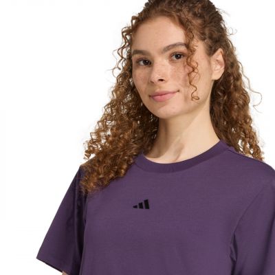 5. adidas Essentials Kleines Logo Baumwolle Lila Damen T-Shirt JY4966