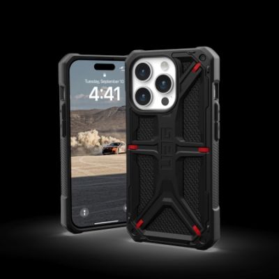 2. UAG Monarch Hülle für iPhone 15 Pro – schwarzes Kevlar