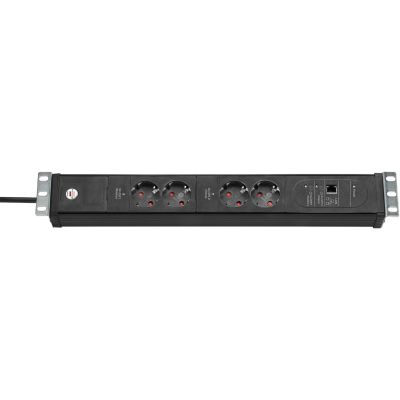 Brennenstuhl Premium-Web-Line V3 Steckdosenleiste – zur Montage im Serverschrank – Ethernet – Ausgänge: 4 – 48,3 cm (19 Zoll) – 3,0 m Kabel