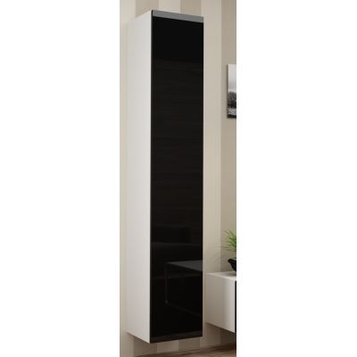 VIGO Vollvitrine „180“ 180/40/30 weiß/schwarz halb