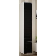 VIGO Vollvitrine „180“ 180/40/30 weiß/schwarz halb